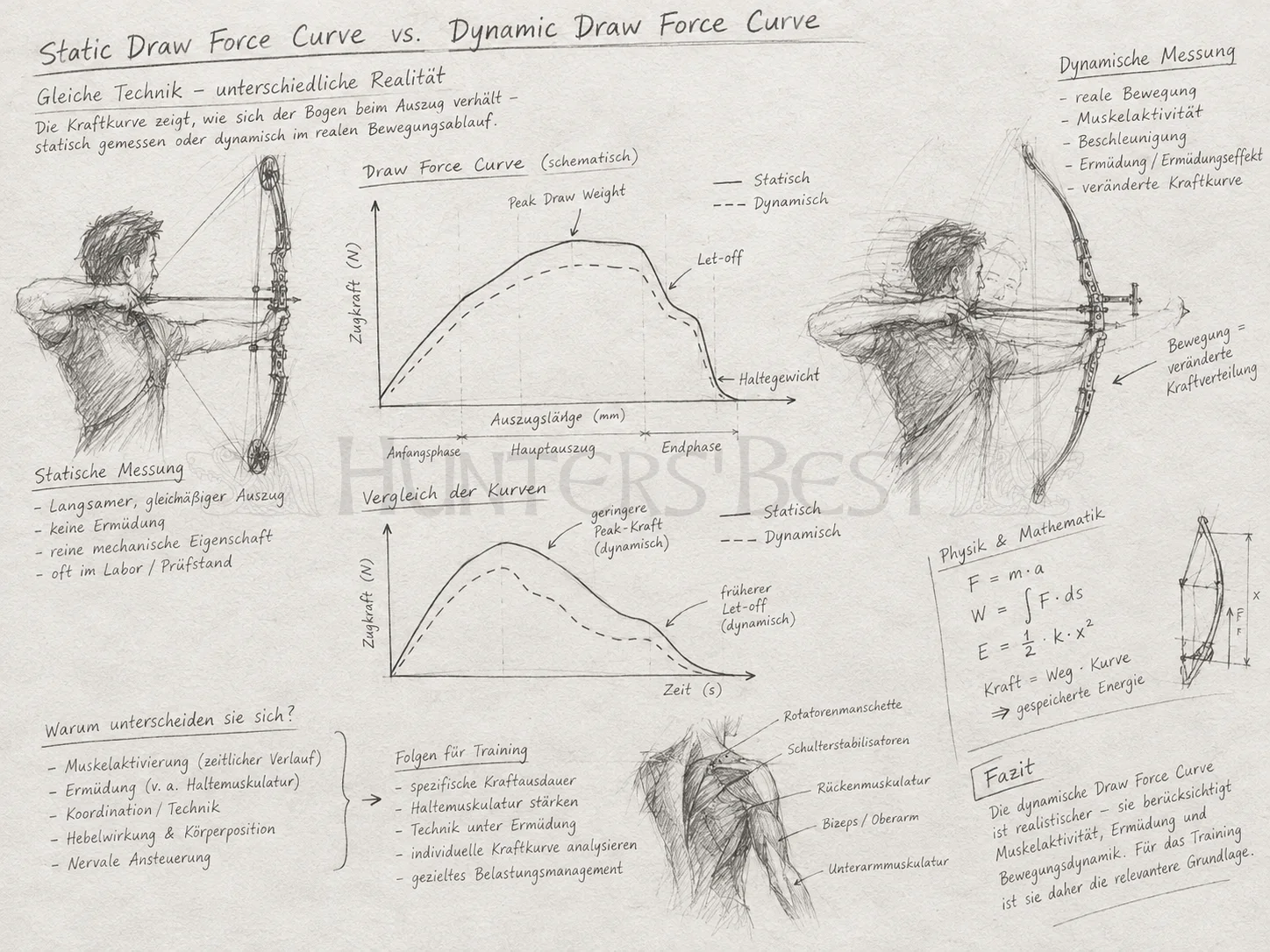Bogen-Allgemein_Unterschied Static Draw Force Curve zu dynamic draw force curve_ergebnis